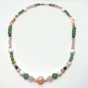 Rose Quartz green aventurine necklace